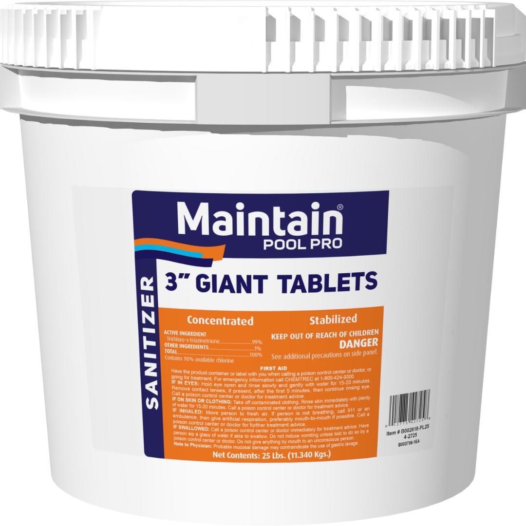 Maintain 3" Chlorine Tablets - 25 lbs.