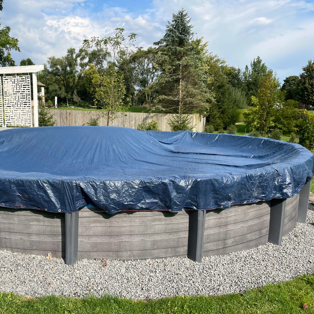 24 ft round Deluxe Winter Pool Cover - 8 year warranty - cover size 27'