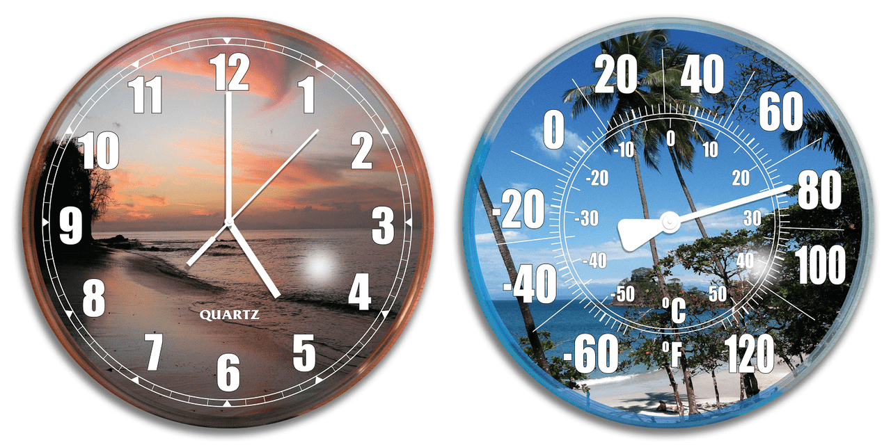 Swimline 9260 Outdoor Wall Clock & Thermometer Combo set