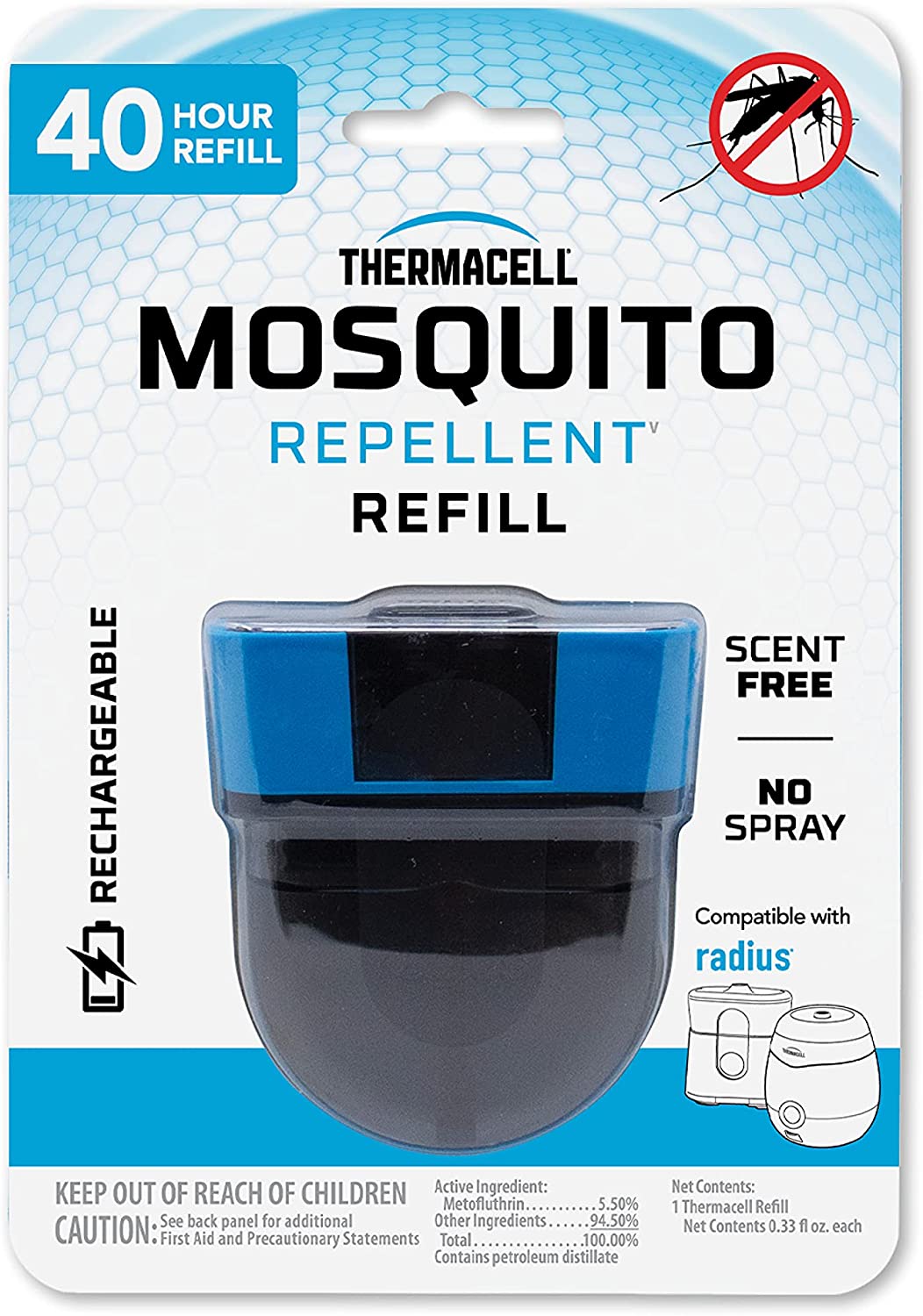 Thermacell Rechargeable Mosquito Repellent Refills; Advanced Formula Provides 20 Foot Protection Zone; Compatible with Thermacell E-Series & Radius Only