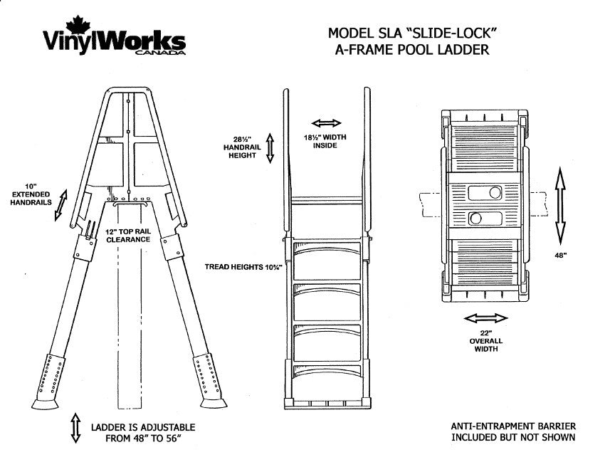 Slide and Lock A Frame Pool Ladder by Vinyl Works
