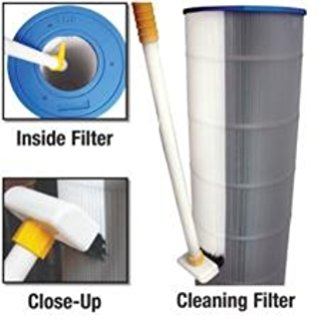 Pool & Spa Cartridge Filter Cleaning Wand - Includes Jet Nozzle & Brush Nozzle